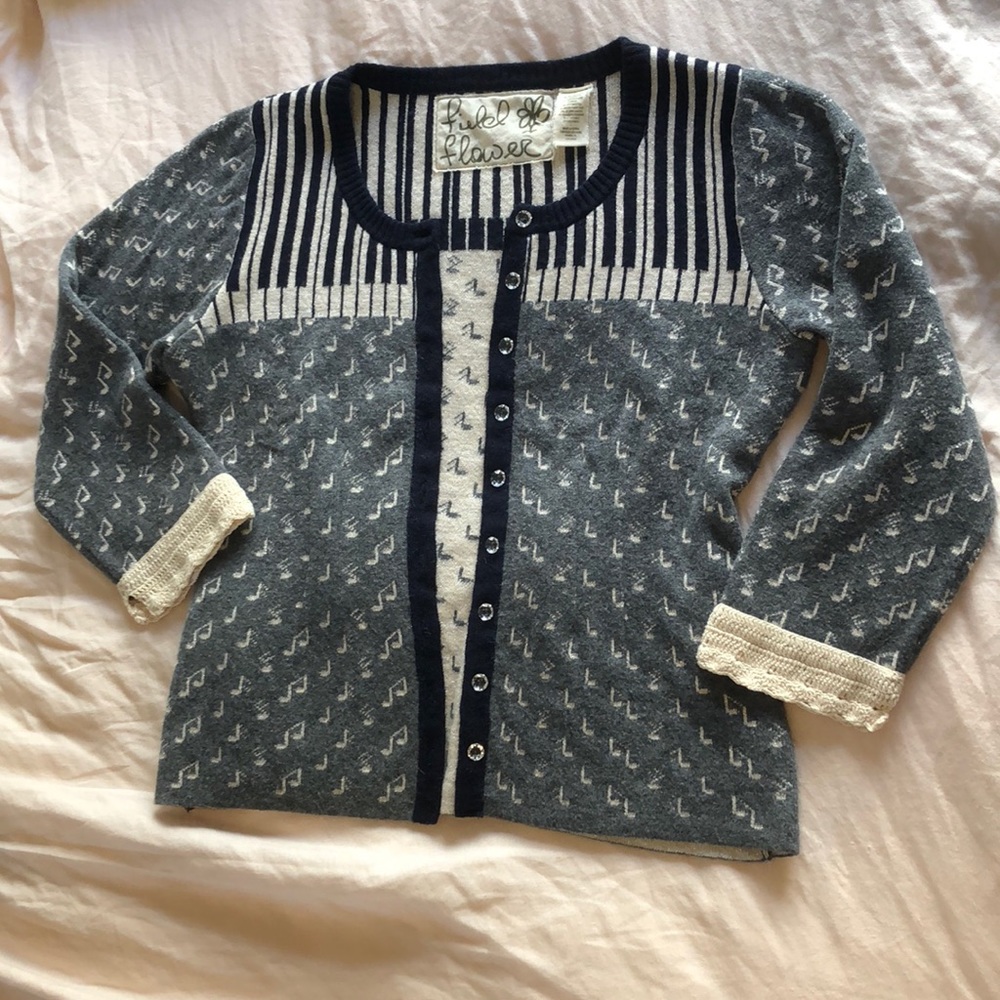 Anthropologie Music Note Cardigan